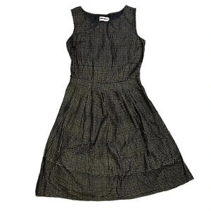 Fabindia Black Gold Polka Dot Viscose Silk Dress S